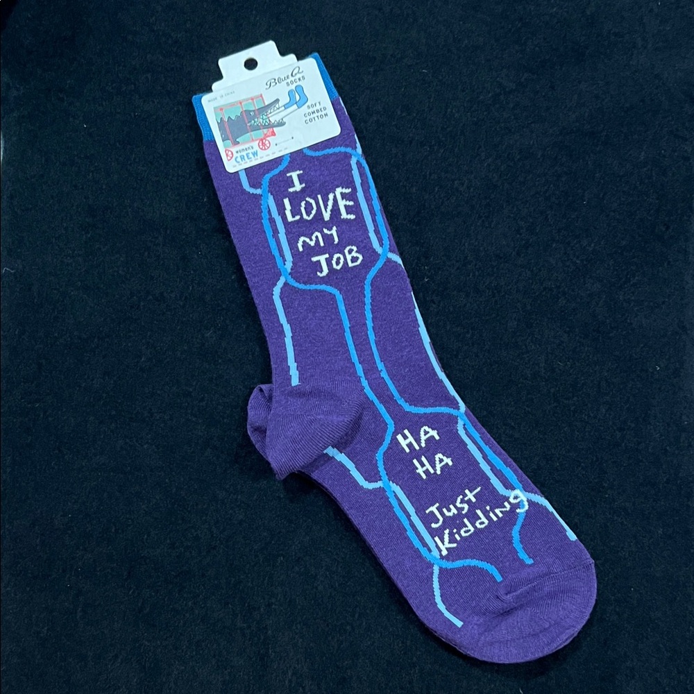 Blue Q I LOVE MY JOB Socks